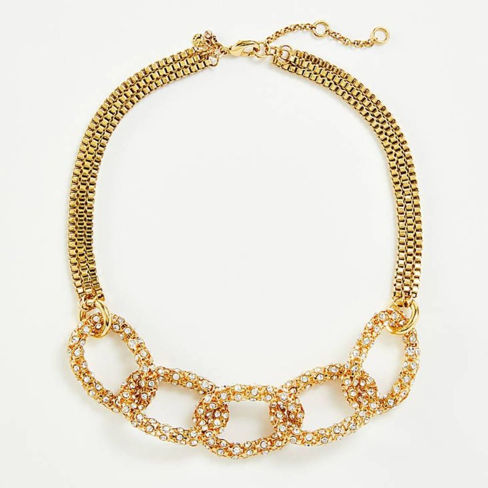 NWT Ann Taylor Women's‎ Pave Chain Link Necklace